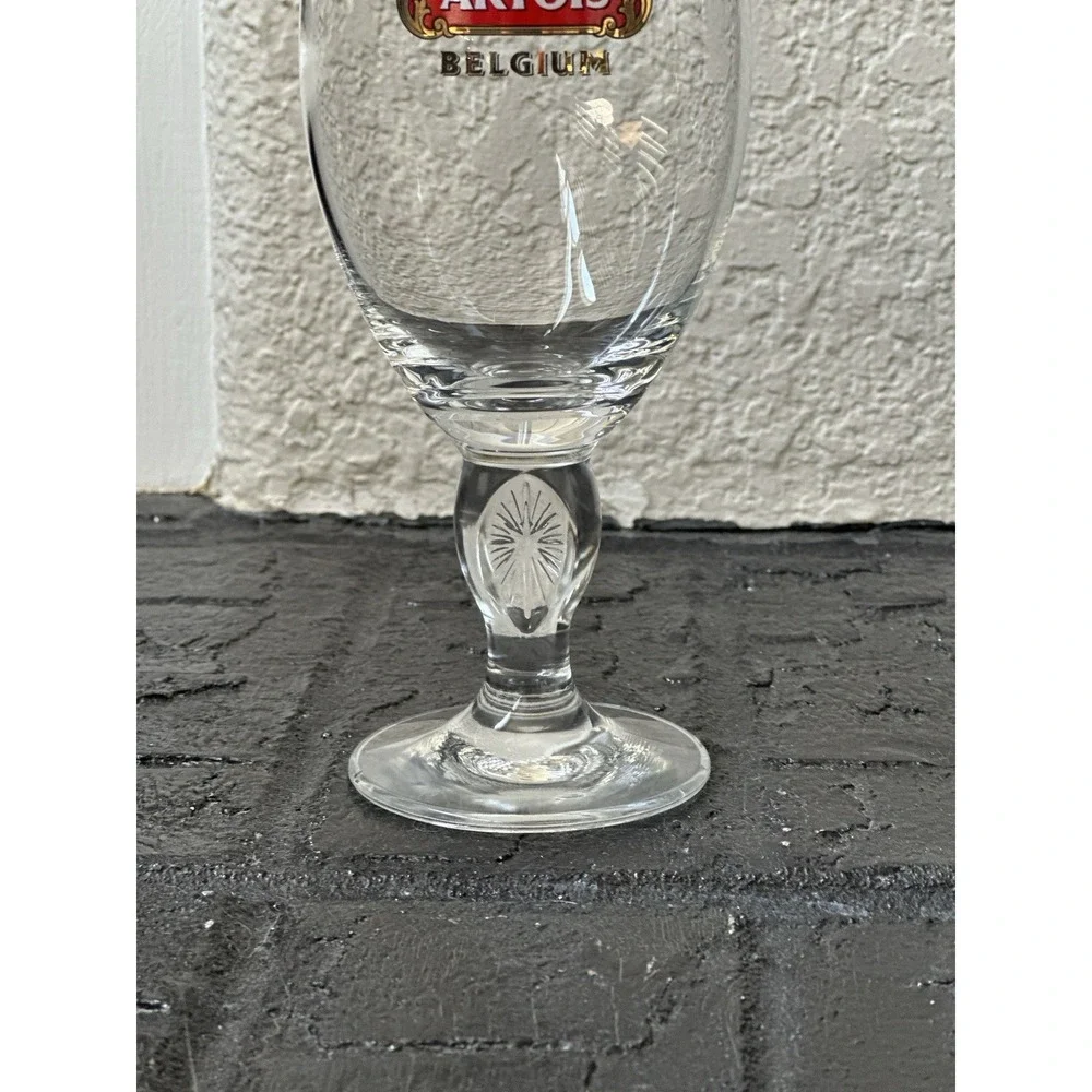 Set of 2 Stella Artois Anniversary Chalice 33cl Beer Glass Belgium Gold Rim